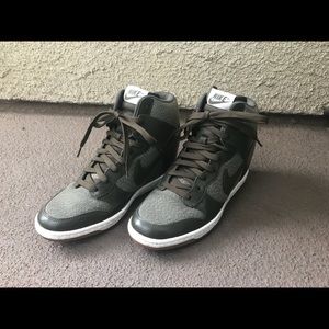 Olive Green Nike Sky Hi Dunk Sneaker Wedges